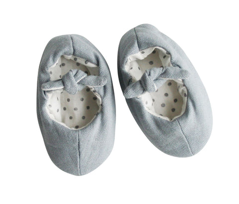 Bobby Baby Linen Slippers - in Grey Linen