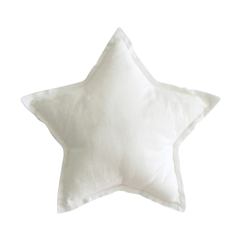 Linen Star Pillow in Ivory - 40cm