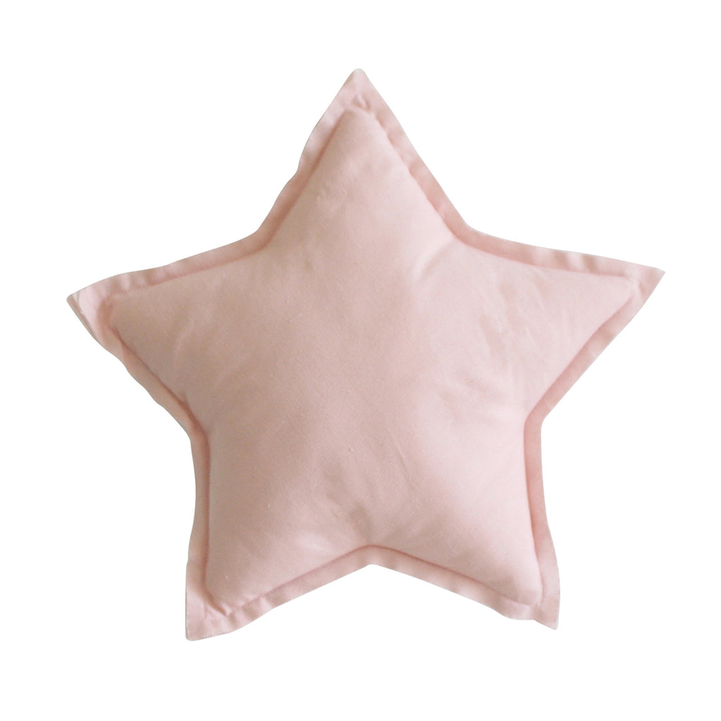 Linen Star Pillow in Soft Pink - 40cm