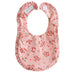 Bib - Ruffle Edge Bib in Pink Floral Wreath Pattern Fabric