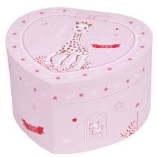 Sophie La Girafe - Paris Small Heart Music Box in Pink